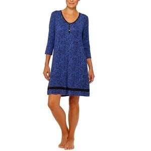 George Nightgown in Dark Dye Denim Soft Rayon Spandex 3/4 Sleeve